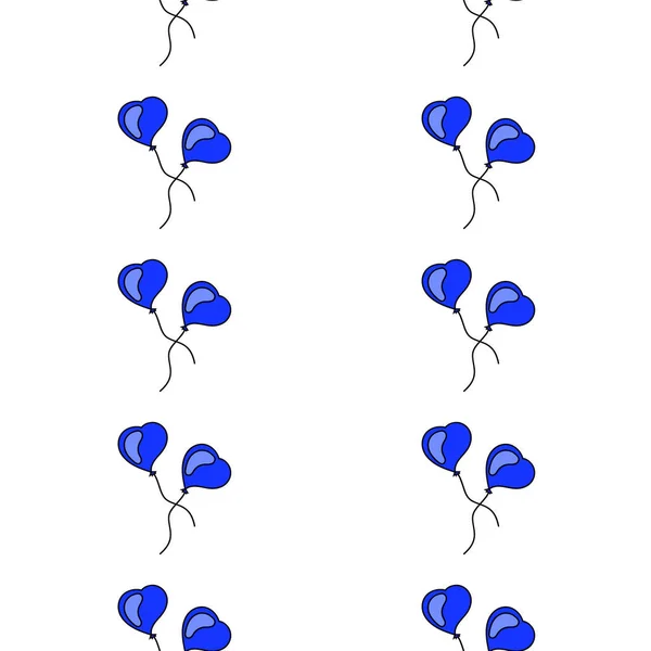 beyaz arkaplanda iplik üzerinde uçan çok renkli balon deseni
