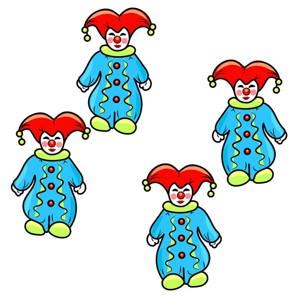 Pattern Funny Colorful Beautiful Clown White Background — Stock Photo, Image
