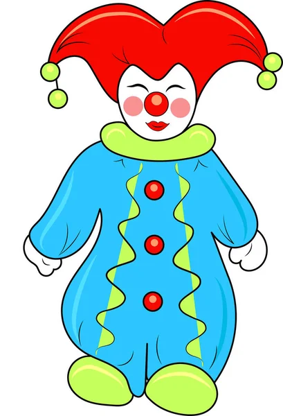 Dessin Drôle Clown Multicolore Sur Fond Blanc — Photo