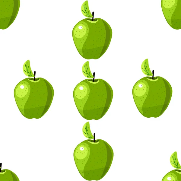ジューシーなグリーンの熟したグリーンアップルを白い背景に — ストック写真