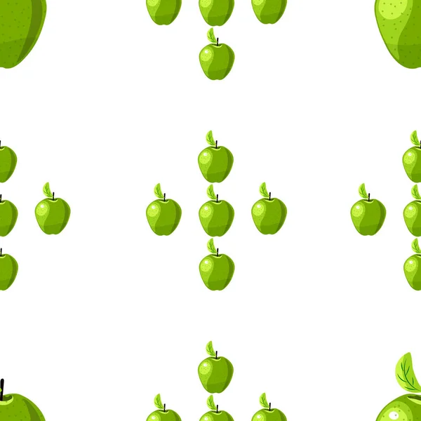 Sulu Yeşil Olgun Yeşil Arkaplanda Beyaz Elma — Stok fotoğraf