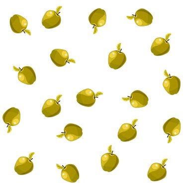 Beyaz arka planda sulu sarı olgun güzel elma deseni