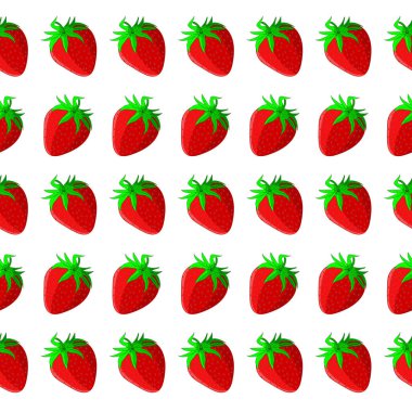 Beyaz arka planda sulu kırmızı tatlı çilek deseni çizimi