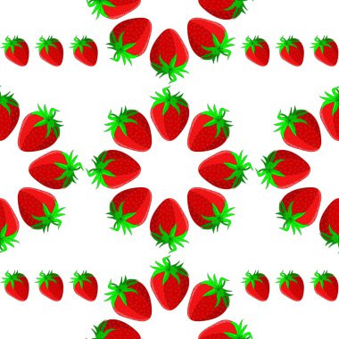 Beyaz arka planda sulu kırmızı tatlı çilek deseni çizimi