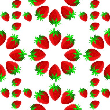 Beyaz arka planda sulu kırmızı tatlı çilek deseni çizimi