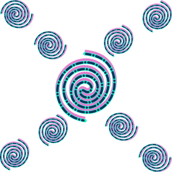 Een Patroon Van Felgekleurde Lijnen Gemaakt Van Cirkels Een Witte — Stockfoto