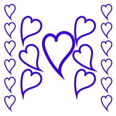 Beyaz arka planda çok renkli şirin kalplerin deseni