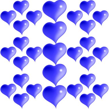 Çok renkli bir kalbin desenli çizimi, hüzünlü, neşeli, beyaz bir arka planda.