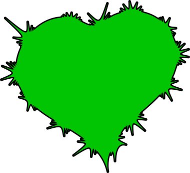 Çok renkli bir kalbin desenli çizimi, hüzünlü, neşeli, beyaz bir arka planda.