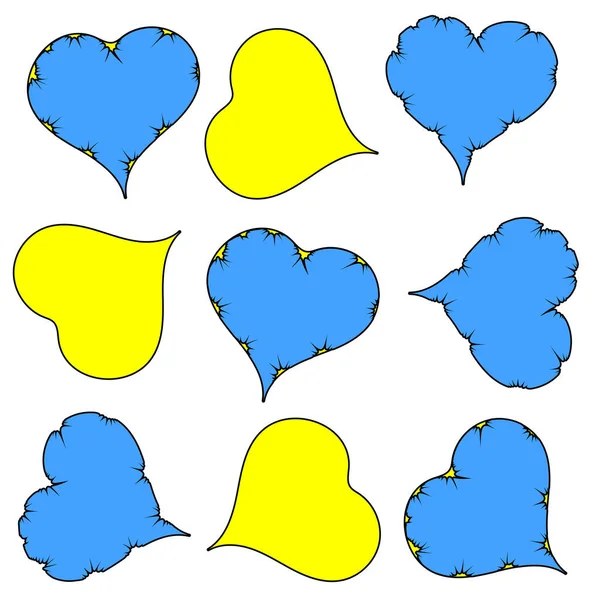 pattern drawing of a multicolored heart, sad, cheerful, on a white background