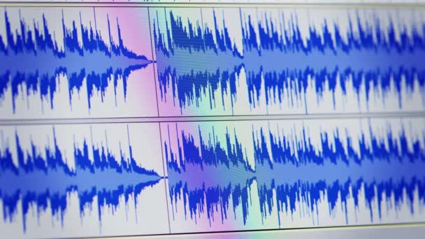 Dedikerad Ljudspår Ljudgränssnitt Redigering Program Datorn — Stockvideo