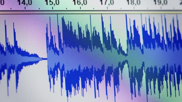 Вилучення Частини Звукової Доріжки Аудіо Інтерфейс Програмі Редагування — стокове відео