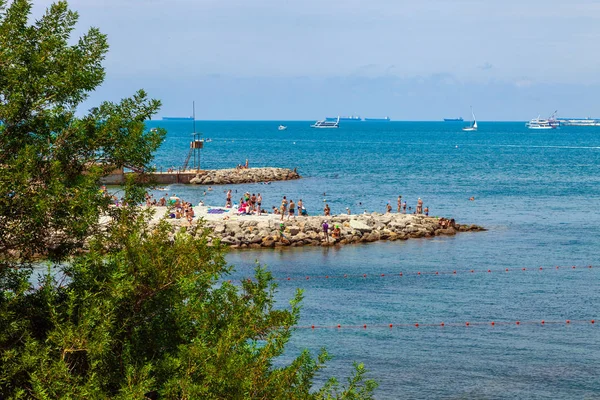 Yaz Tatil Sahilde Gelendzhik Rusya Nın Karadeniz Sahilleri Gelendzhik Resort — Stok fotoğraf