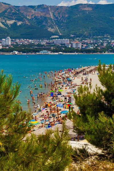 Vacaciones Verano Playa Costa Del Mar Negro Gelendzhik Rusia Fotos —  Fotos de Stock