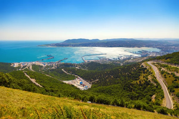 Novorossiysk Vue Sur Baie Depuis Montagne Sept Vents — Photo