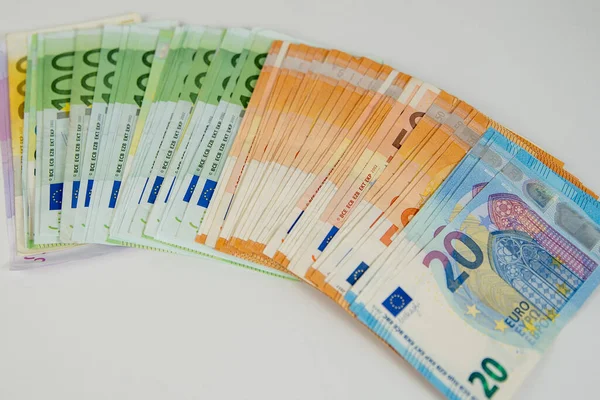 500 200 100 Notas Euro Moeda União Europeia — Fotografia de Stock