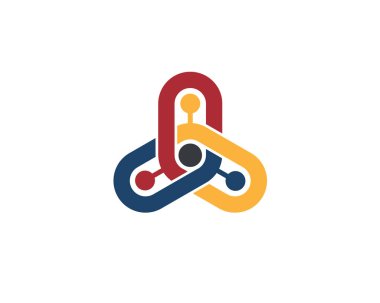 Birbirine kenetlenmiş üç farklı renk zinciri 