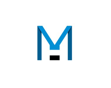 İlk harf M H negatif uzay anagramı logosu 