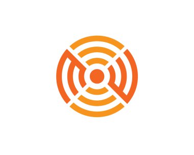 İlk harf M W ve wifi sinyali dairesel geometri çizgilerini şekillendiriyor