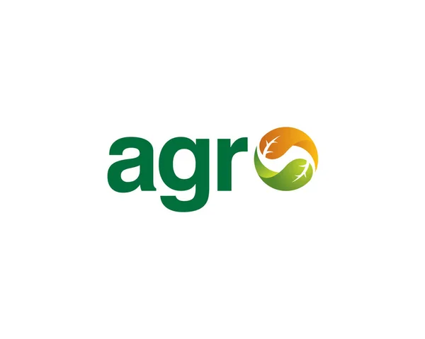 Wordmark Logo Agro Balance Con Hojas Yinyang — Archivo Imágenes Vectoriales