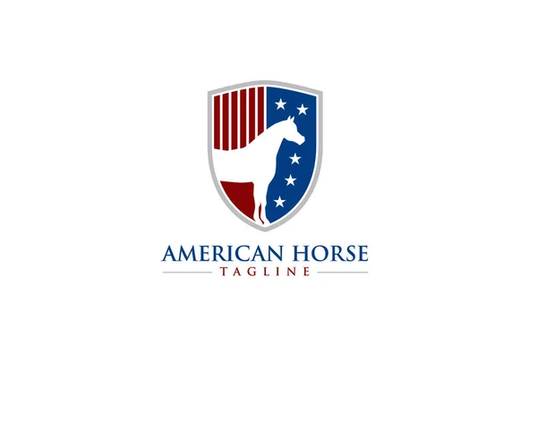 Amerikan bayrağı çizgileri ve yıldızlı at ya da at arması ya da kalkanı