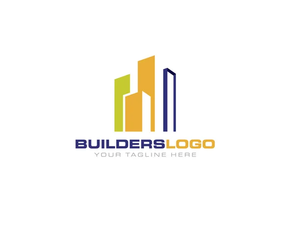 Estrutura Construção Edifício Arranha Céus Arquitetura Silhueta Logotipo Ícone Modelo —  Vetores de Stock