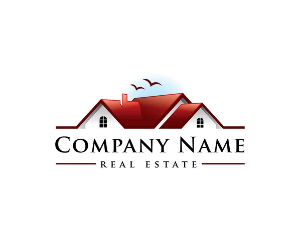 Home Logo Immobiliare Tramonto — Vettoriale Stock