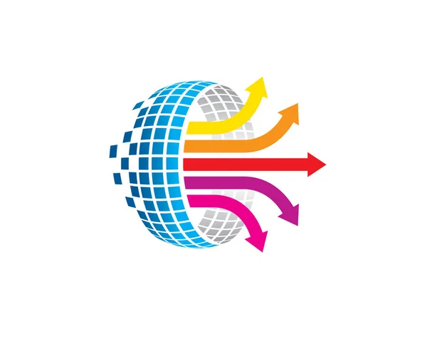 Feuille Calcul Analyse Données Logo Internet — Image vectorielle