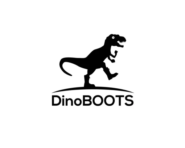 Dinosauriertrex Mit Stiefeln Auf Dem Geschwungenen Boden — Stockvektor