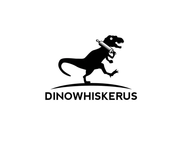 Dinosauriertrex Mit Karierendem Nudelholz Auf Dem Gekrümmten Boden — Stockvektor