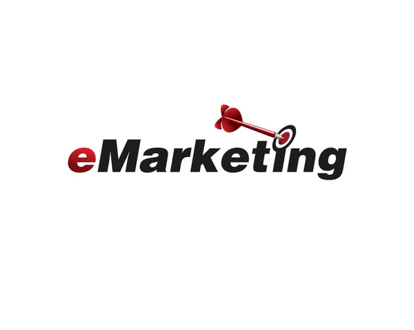 Βελάκι Γυρίσματα Στόχος Για Emmarketing Wordmark — Διανυσματικό Αρχείο