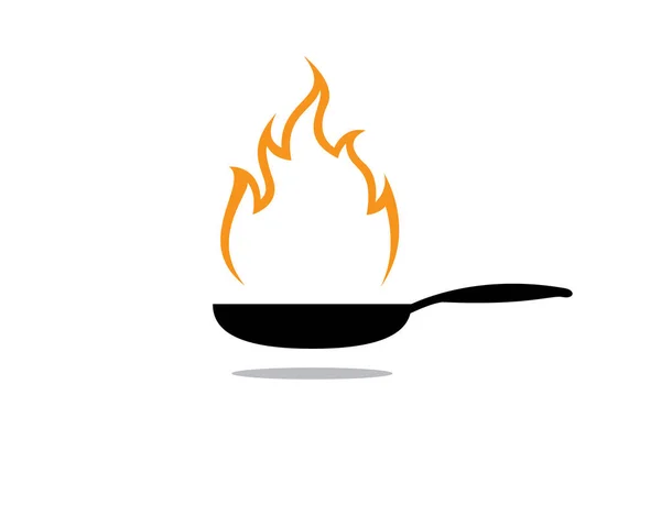 Cuisinier Flamme Feu Logo Chef Cuisine — Image vectorielle