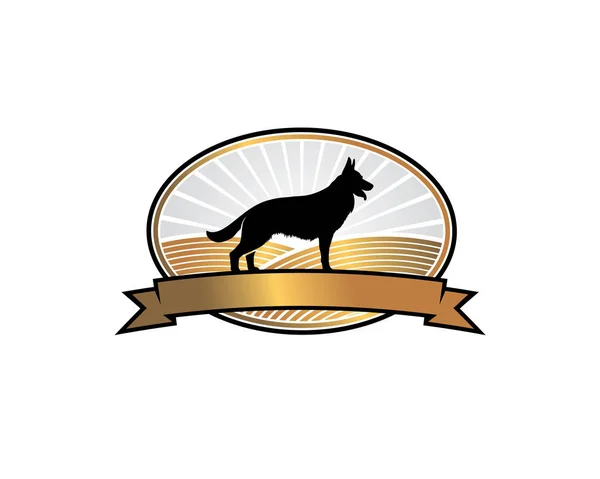 Hund Deutscher Schäferhund Ausbildungszentrum Logo — Stockvektor