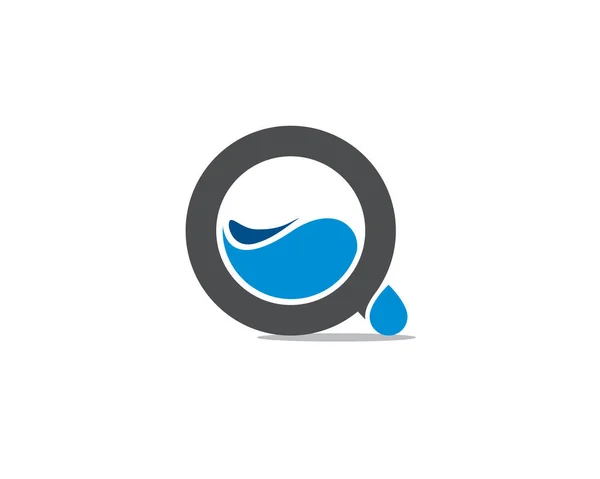 Letra Inicial Monograma Con Como Recipiente Líquido Gota Agua — Vector de stock