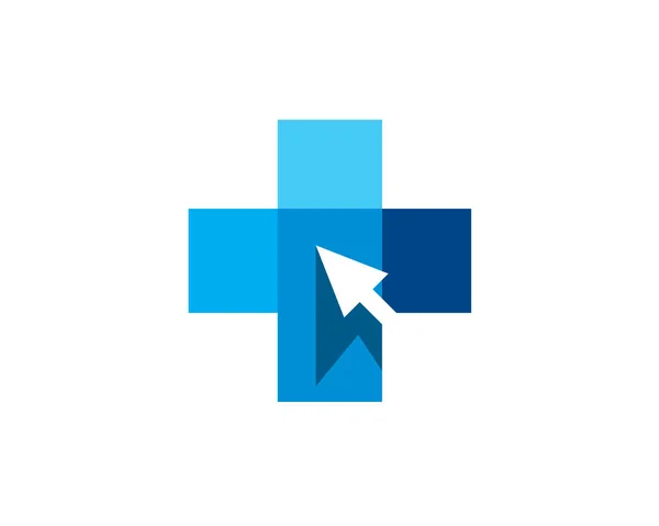 Servicio Salud Línea Médico Cruz Logo — Archivo Imágenes Vectoriales