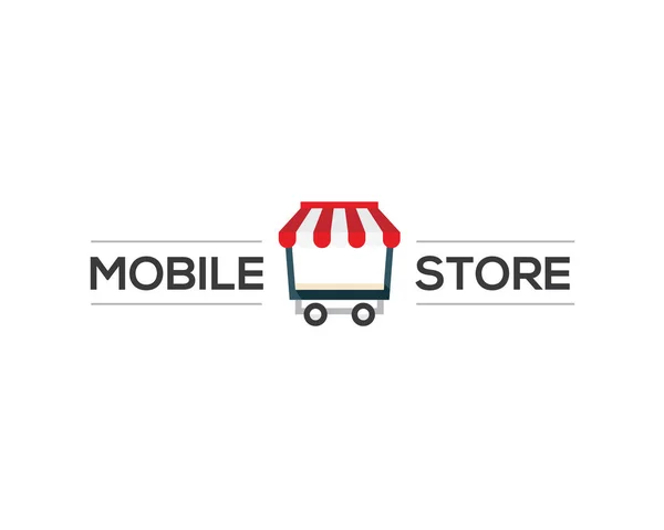 Horizontal Mobile Store Food Truck Logo — Stock Vector