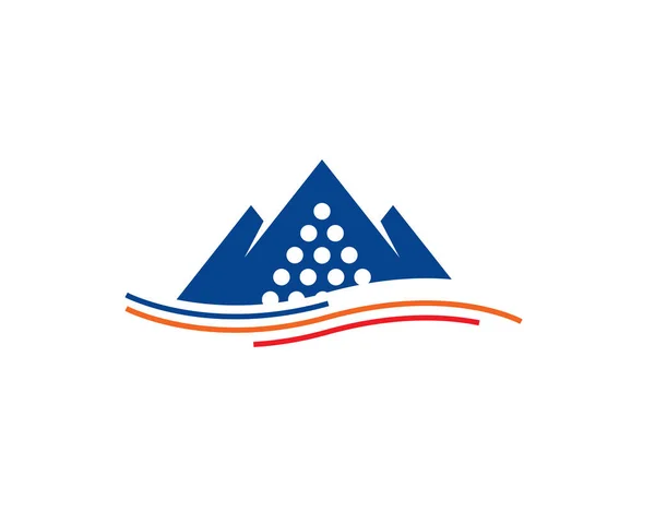 Água Montanha Simples Carvão Mar Mina Energia Logotipo Mina — Vetor de Stock