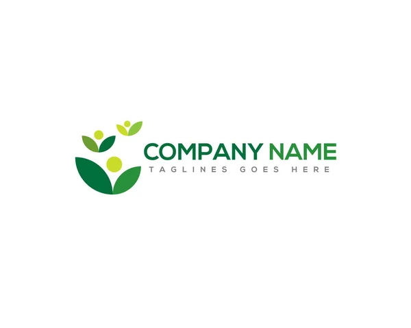 Flower Leaf Company Logo — 스톡 벡터