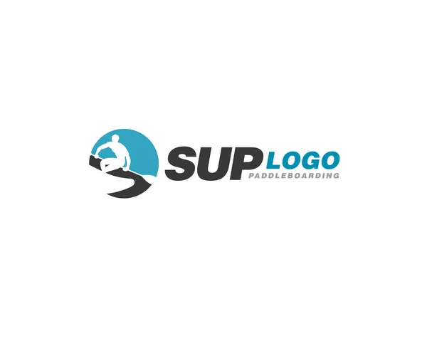 Sup Stand Paddleboarding Logo — Stockový vektor