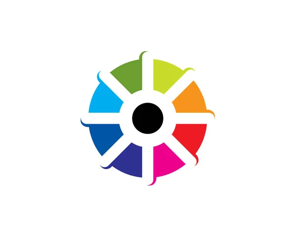 Rotación Circular Arco Iris Bóveda Logo — Vector de stock