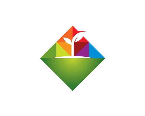 kare manzaralı logo üzerinde filizlenir