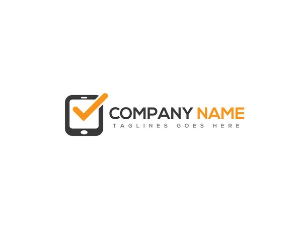 Marca Verificação Telefone Logotipo — Vetor de Stock