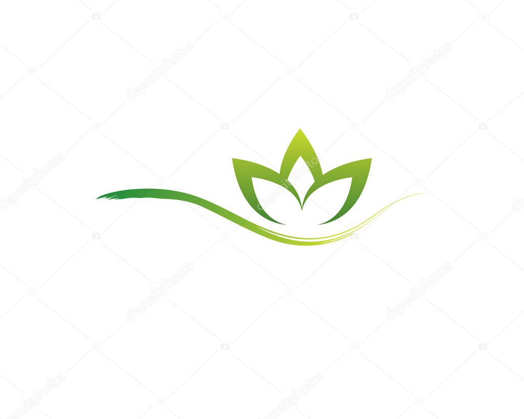Flowing water as stem of a flower and foliage