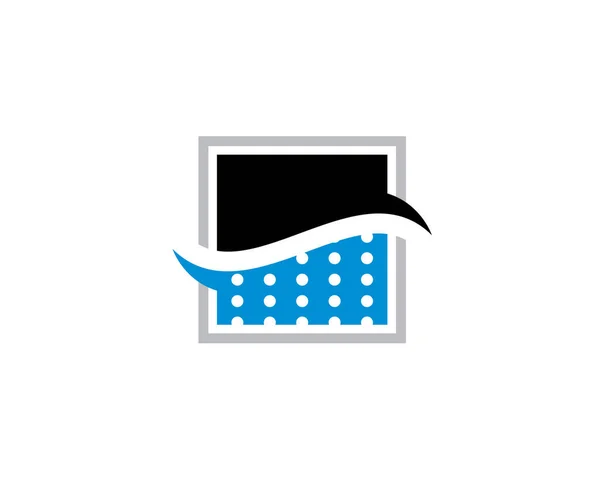 Logotipo Tom Duplo Quadrado Com Água Fluxo Onda Gotas Gotejamento — Vetor de Stock