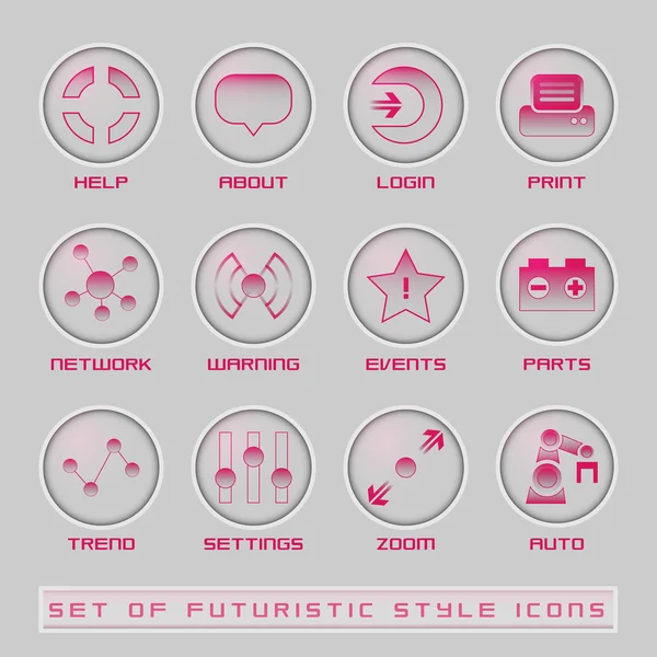 Conjunto de iconos de interfaz de usuario futuristas — Vector de stock