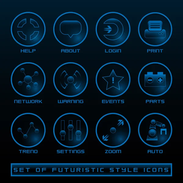 Set van futuristische User Interface pictogrammen — Stockvector