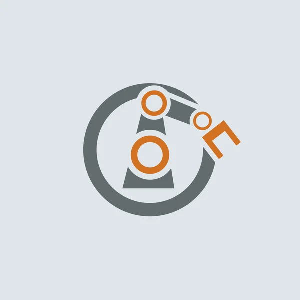 Gray-orange Automation Round Icon — Stockový vektor