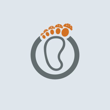 Gray-orange Itchy Foot Round Icon clipart