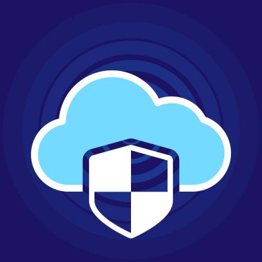 Bulut güvenlik kavramı asma kilit simgesiyle