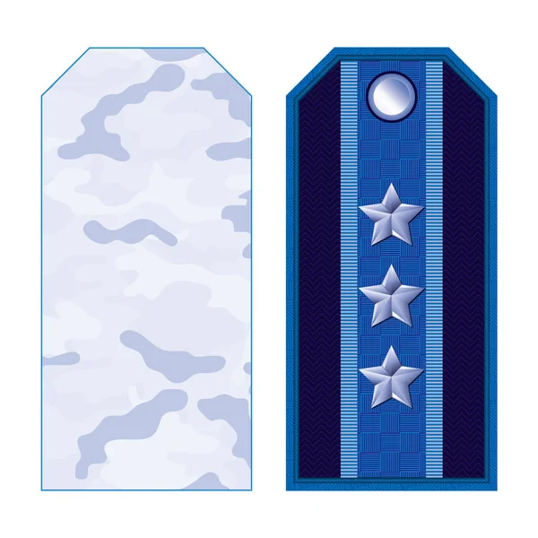 Blå militära axelband — Stock vektor